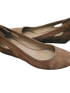 Franco Sarto Brown Suede Cutout Slingback Flats
